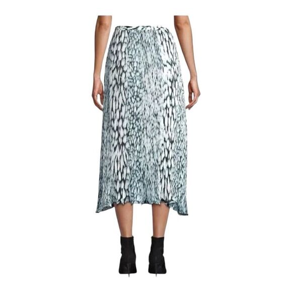 Elie Tahari Pleated Printed Midi Skirt Size 0 - Picture 3 of 14